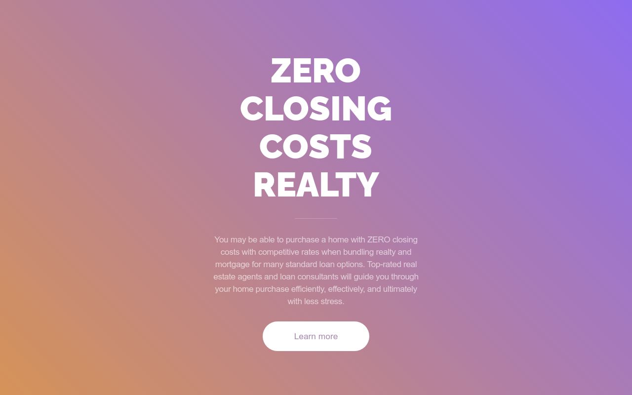 Zero Closing Costs Realty